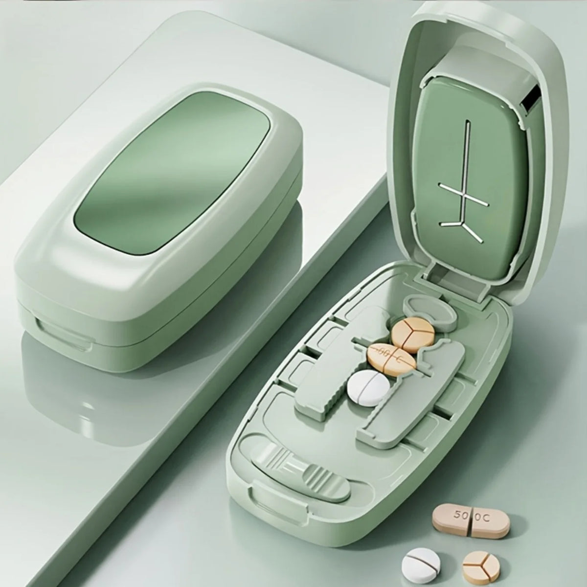 Pill Cutter Splitter – 1/2, 1/3 & 1/4 Splits for Small Pills Pill Splitter Tool Babs Green