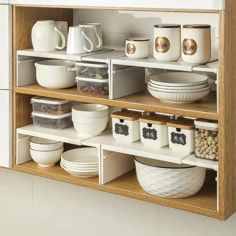 Stretchable Cabinet Shelf & Spice Organizer Rack – 1 or 2pc Cabinet Organizer Shelf Babs