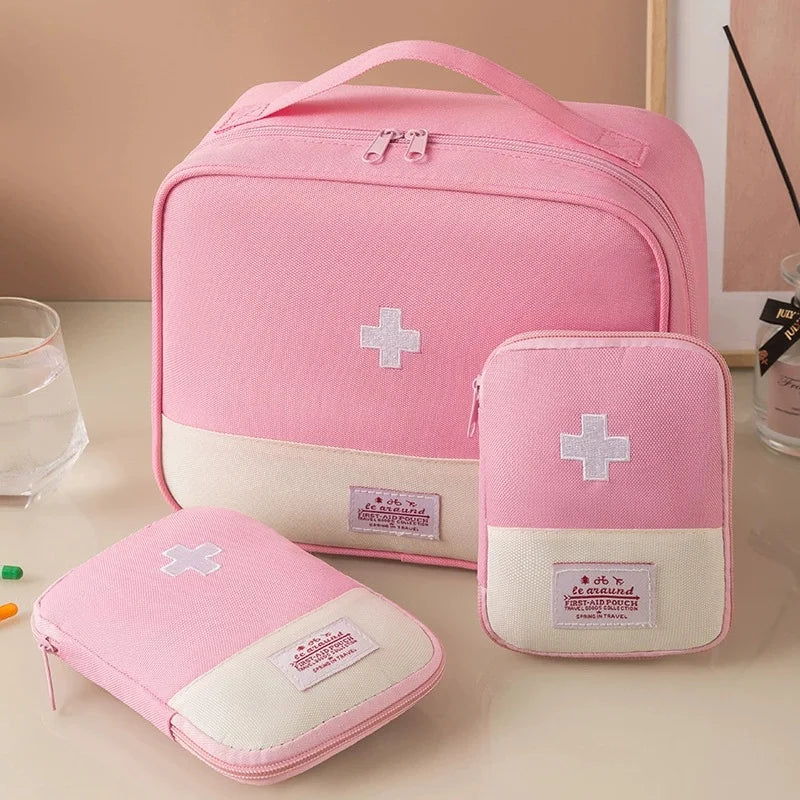 Portable Travel Medicine Bag & Pill Storage Pouch Travel Medicine Bag Babs 3Pcs-pink
