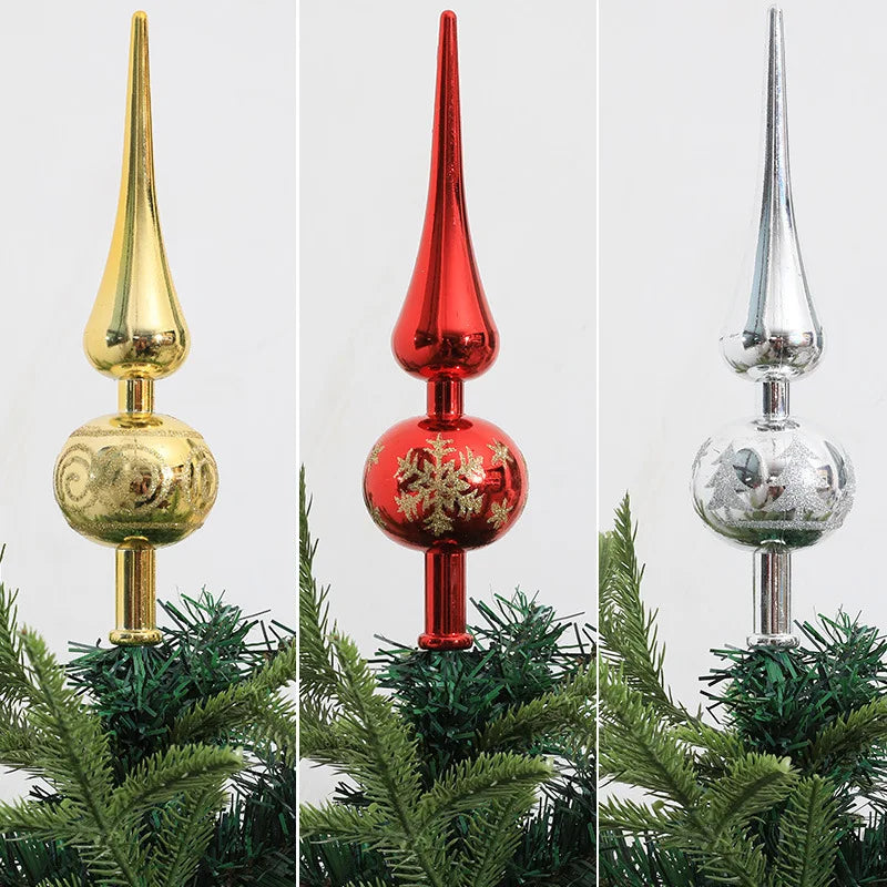 23cm Christmas Tree Topper – Red, Gold & Silver Star Ornament Christmas Tree Topper Babs