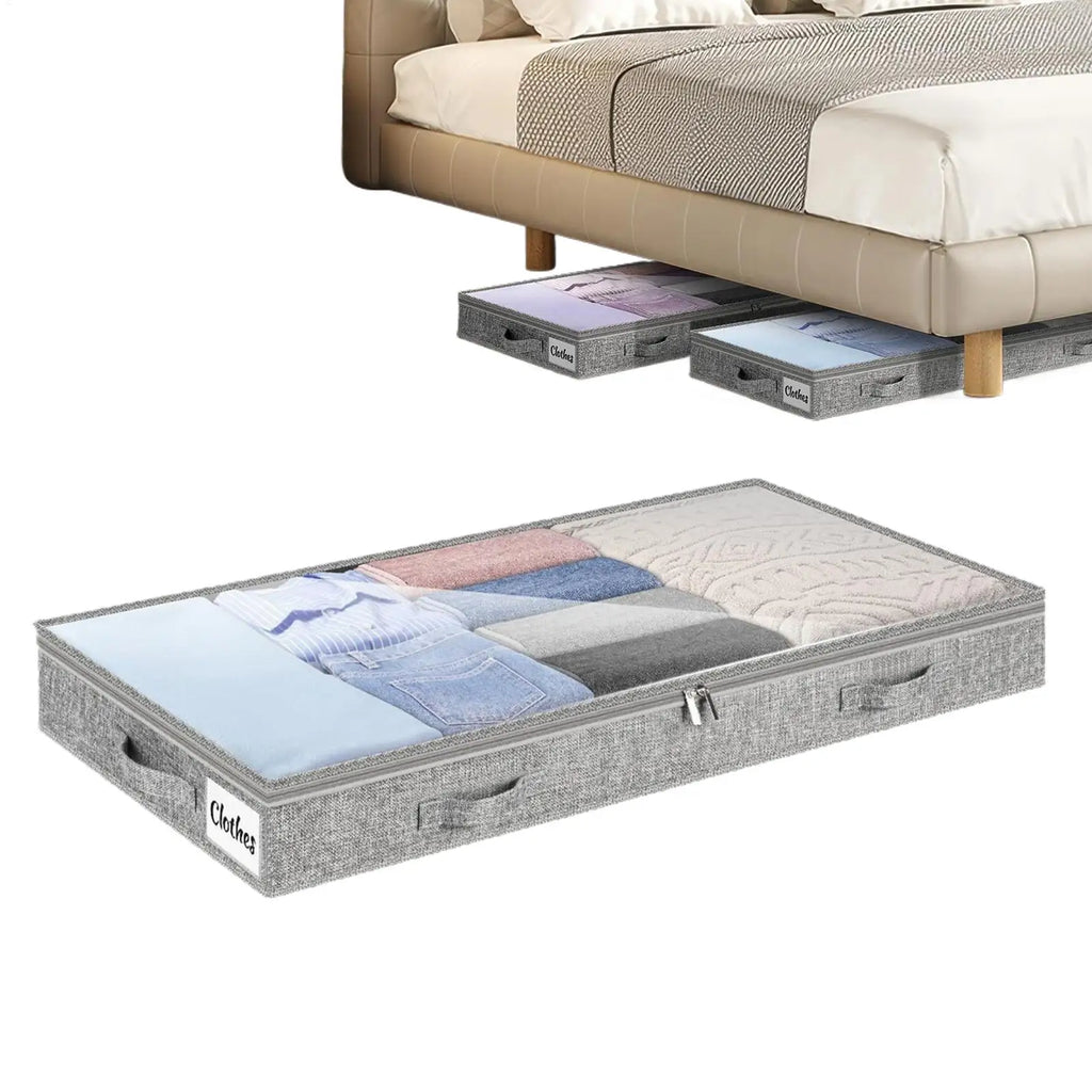 Rolling Under Bed Storage Bins with Clear Lid | Large Capacity Under Bed Storage Bin Babs