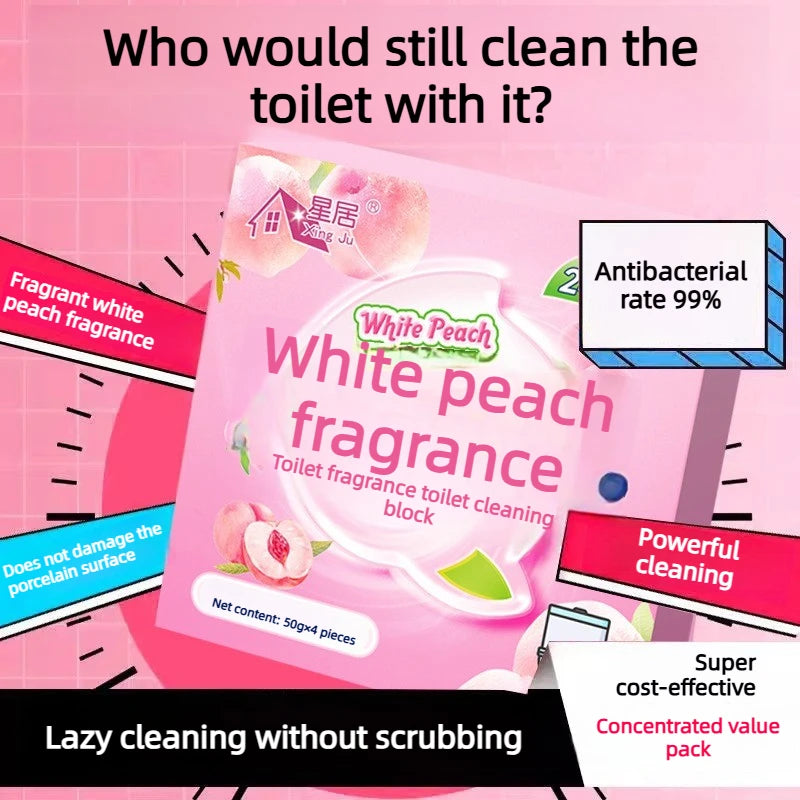 White Peach Toilet Cleaner Blocks – Fresh & Antibacterial Toilet Cleaner Block Babs