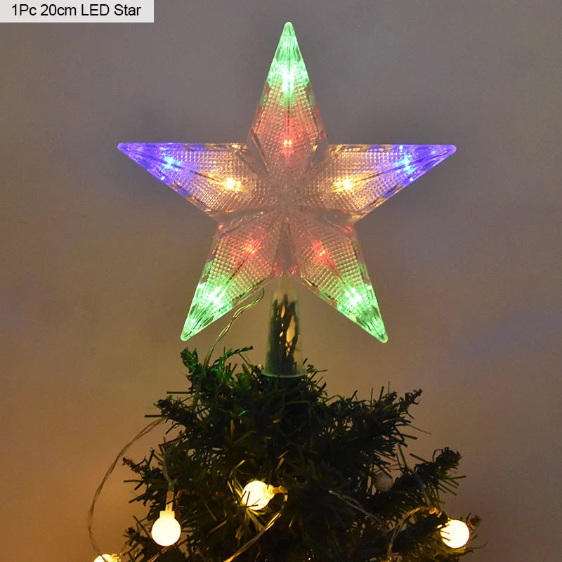 Christmas Tree Top Star LED Light Topper – Xmas Ornament Christmas Tree Topper Babs 20cm multicolor