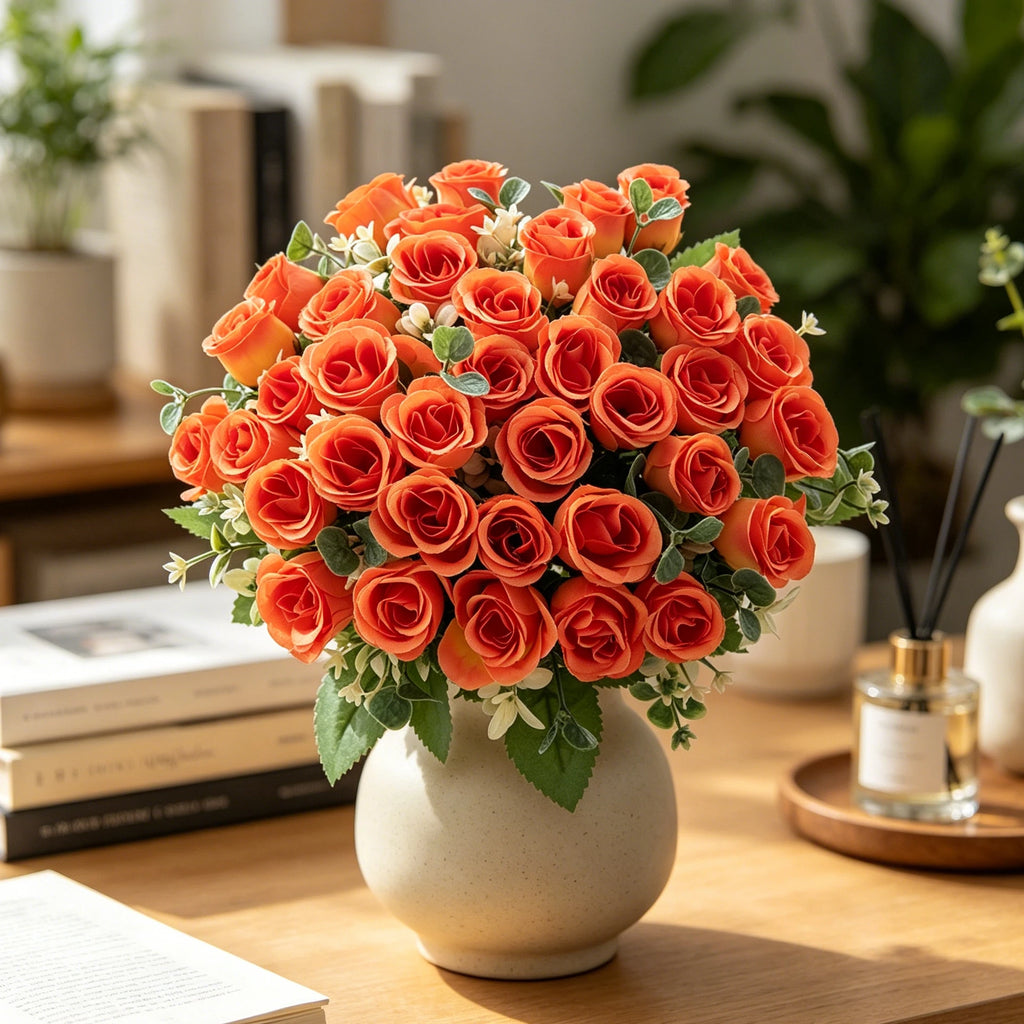 Silk Artificial Rose Bouquet 10 Heads – Wedding & Home Décor Artificial Flower Bouquet Babs