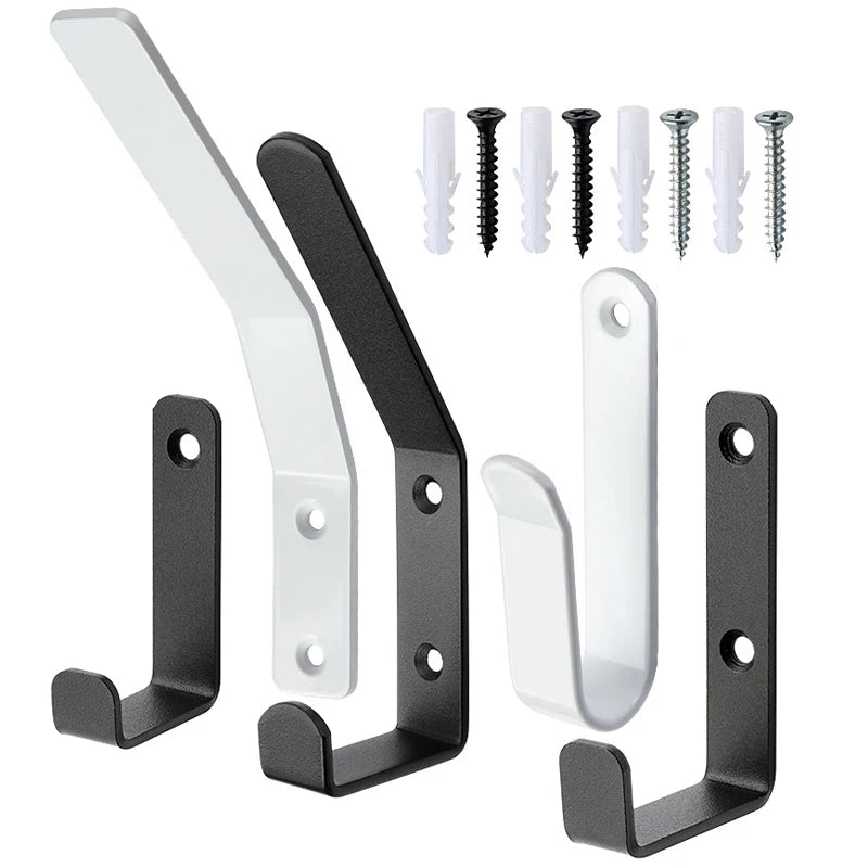 Black Metal Wall Mounted Hook – Coat & Towel Hanger with Screws Wall Mounted Hook Babs