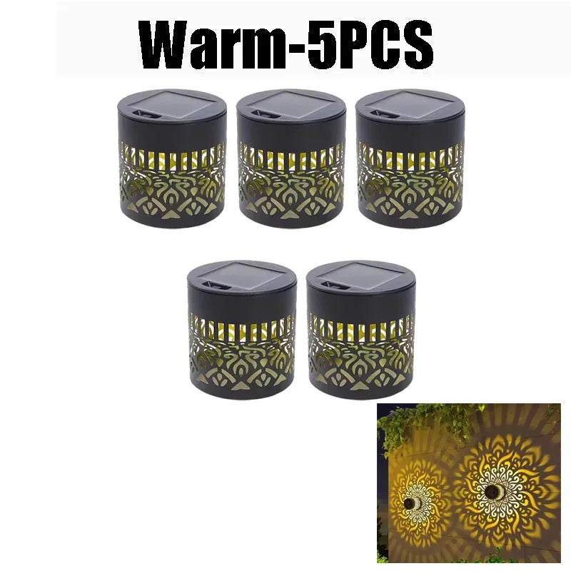 Solar Mandala Sunflower Wall Light – Waterproof Outdoor Garden Lamp Solar Wall Lamp Babs Warm-5PCS