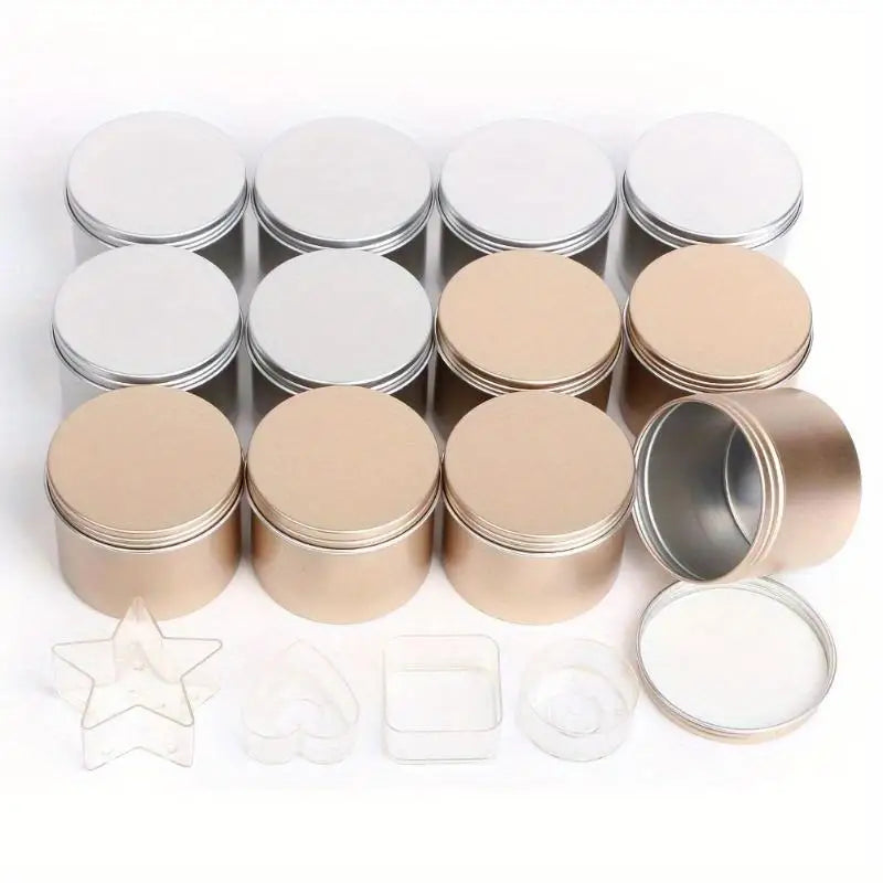 5-Pack 100ml Round Aluminum Tin Jars with Lids – DIY Candle & Skincare Tin Candle Jars Babs