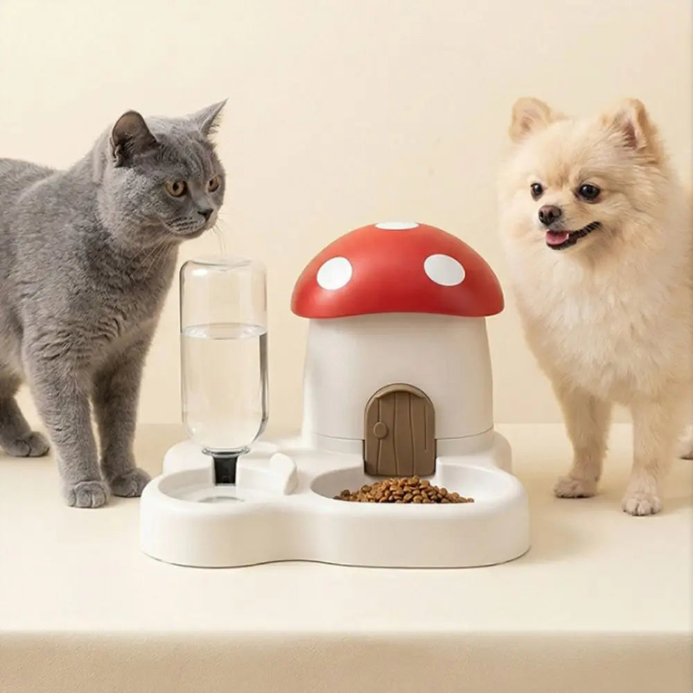 2-in-1 Mushroom Automatic Pet Feeder & Water Dispenser Automatic Pet Feeder Babs