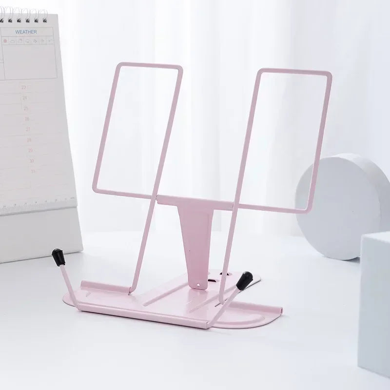 Foldable Metal Reading Stand & Portable Music Book Holder Foldable Book Stand Babs Pink