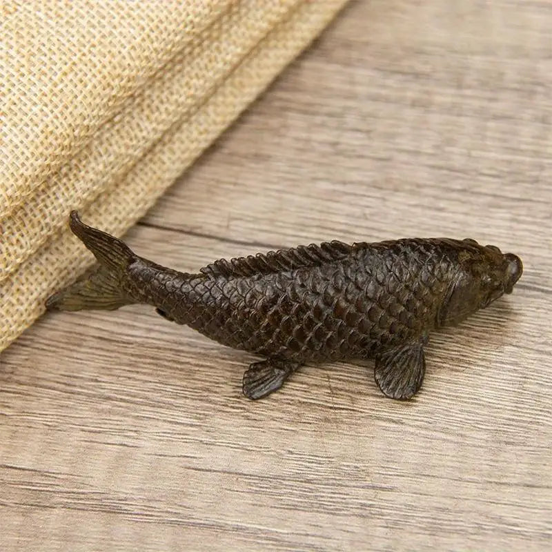 Retro Metal Carp Fish Figurine – Feng Shui Home Decor Ornament Decorative Figurine Babs