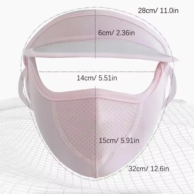 Women's UPF 50+ Ice Silk Sun Shield Face Mask | Breathable UV Sun Shield Mask Babs