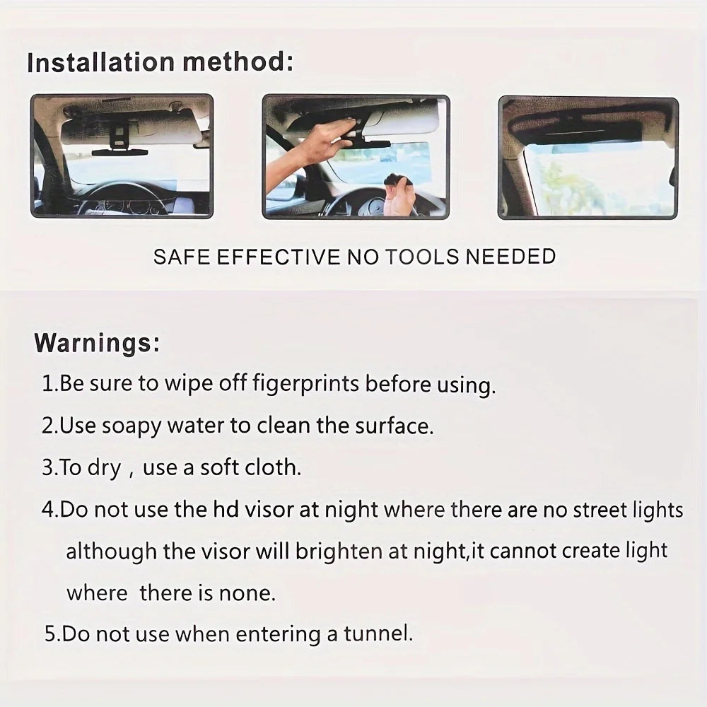 Universal Polarized Car Sun Visor Extender – UV400 Anti-Glare Car Sun Visor Babs
