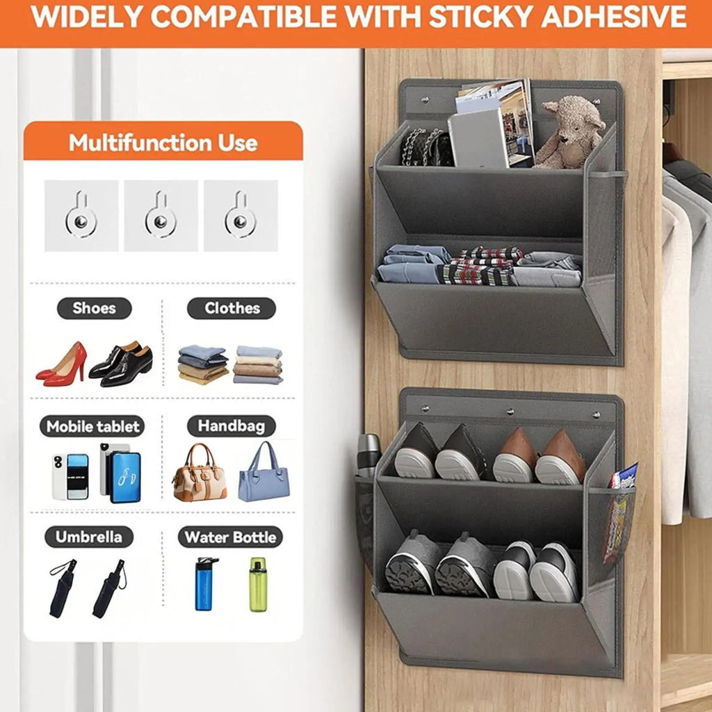 RV Door Shoe Rack – Deep Pocket Adhesive Wall Organizer Door Shoe Organizer Babs