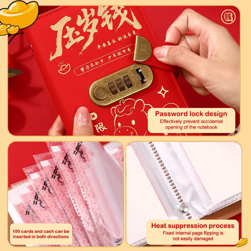 100 Envelope Money Saving Binder with Password Lock | eelhoe Budget Savings Binder Babs