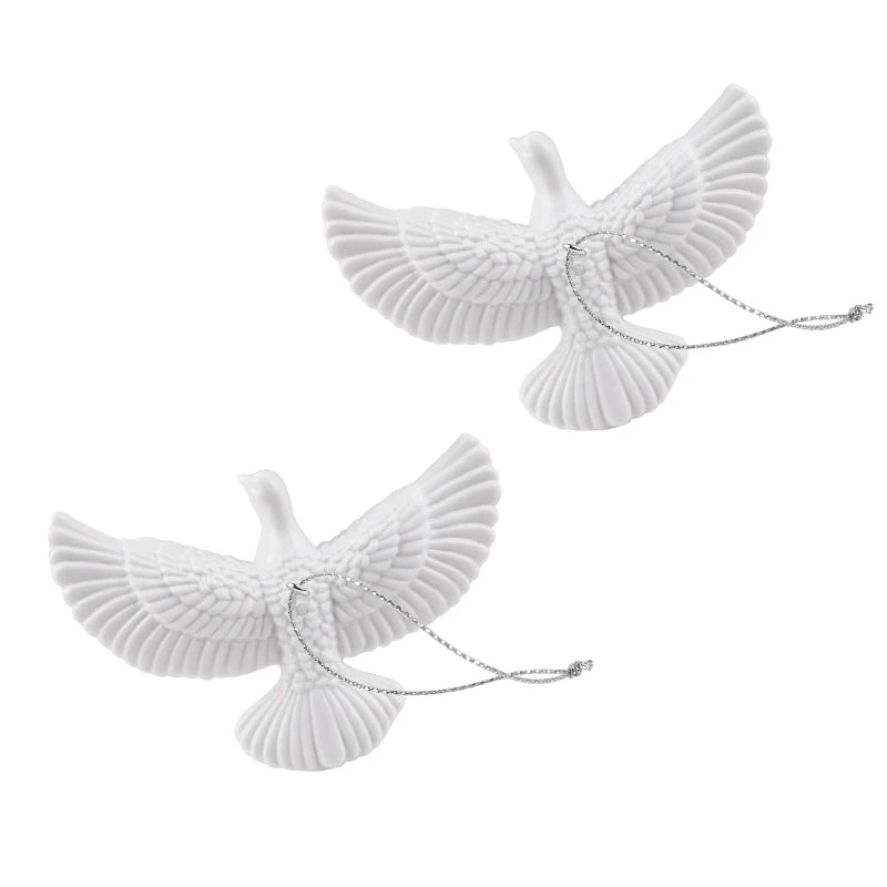 Resin White Dove Christmas Ornaments – Xmas Tree Pendants Christmas Tree Ornament Babs 2pcs