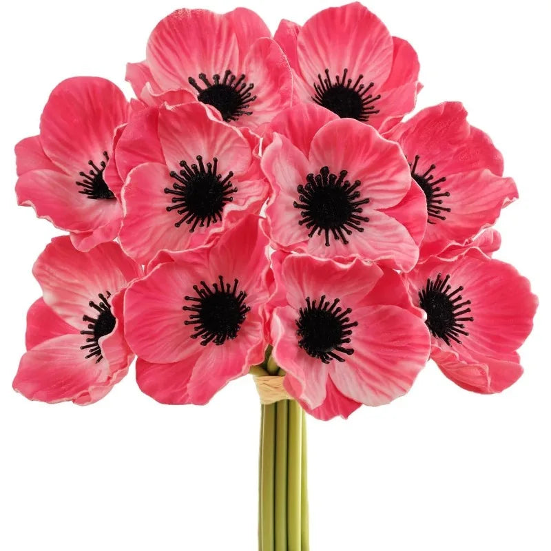 3-Pack Silk Artificial Rose & Poppy Flower Heads for Wedding Decor Artificial Flower Heads Babs