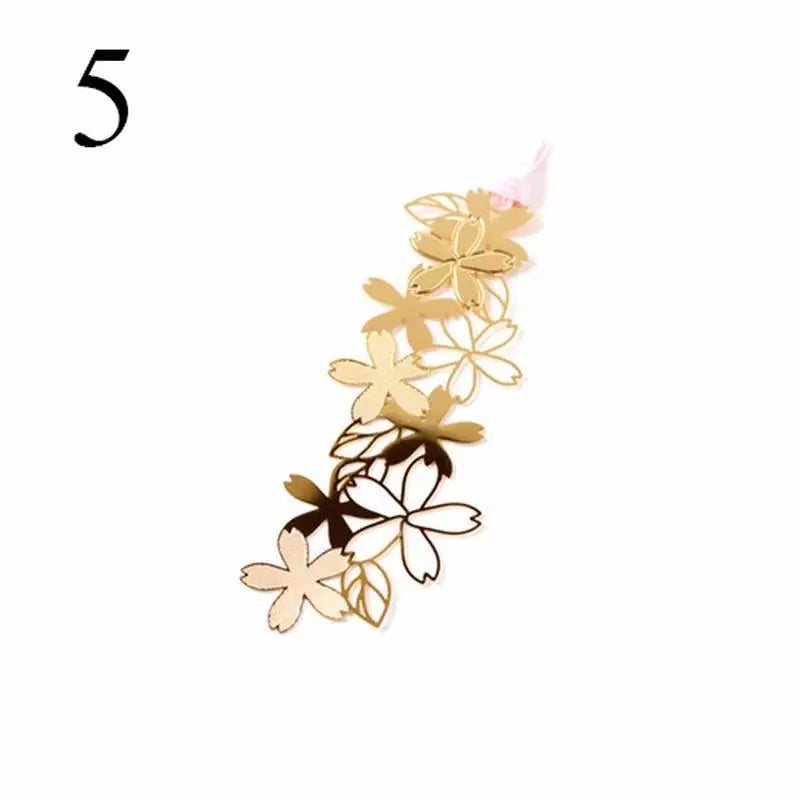 3-Pack Hollow Metal Flower Bookmarks – Golden Paper Clip Gift Metal Bookmark Set Babs