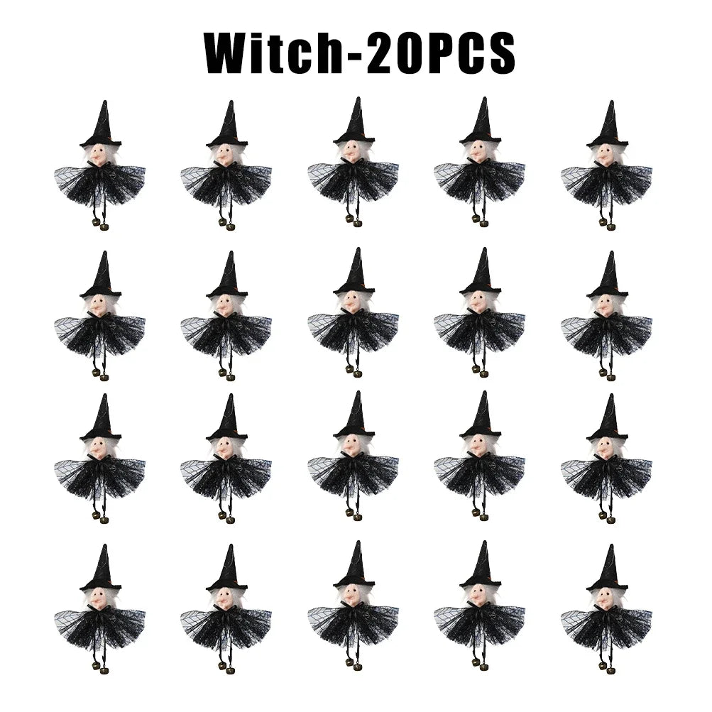 Halloween Witch Hanging Pendant – Wicker Pumpkin Ghost Decor Halloween Hanging Pendant Babs Witch 20PCS