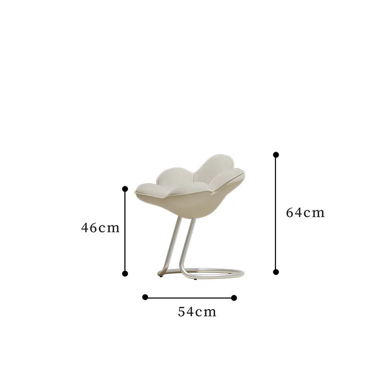 Nordic Petal Dining Chair – Modern Fabric Upholstered Home Chair Dining Chair Babs White-46CM