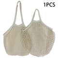 Reusable Cotton Mesh Grocery Bags – Foldable Produce Storage Reusable Mesh Bag Babs Beige L-25X35X35