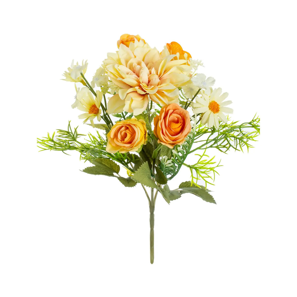Artificial Silk Rose Bouquet for Weddings & Home Décor Artificial Flower Bouquet Babs YELLOW 1PC