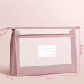 A4 Transparent Mesh Zipper File Bag – Large Document Pouch Document File Bag Babs Pink
