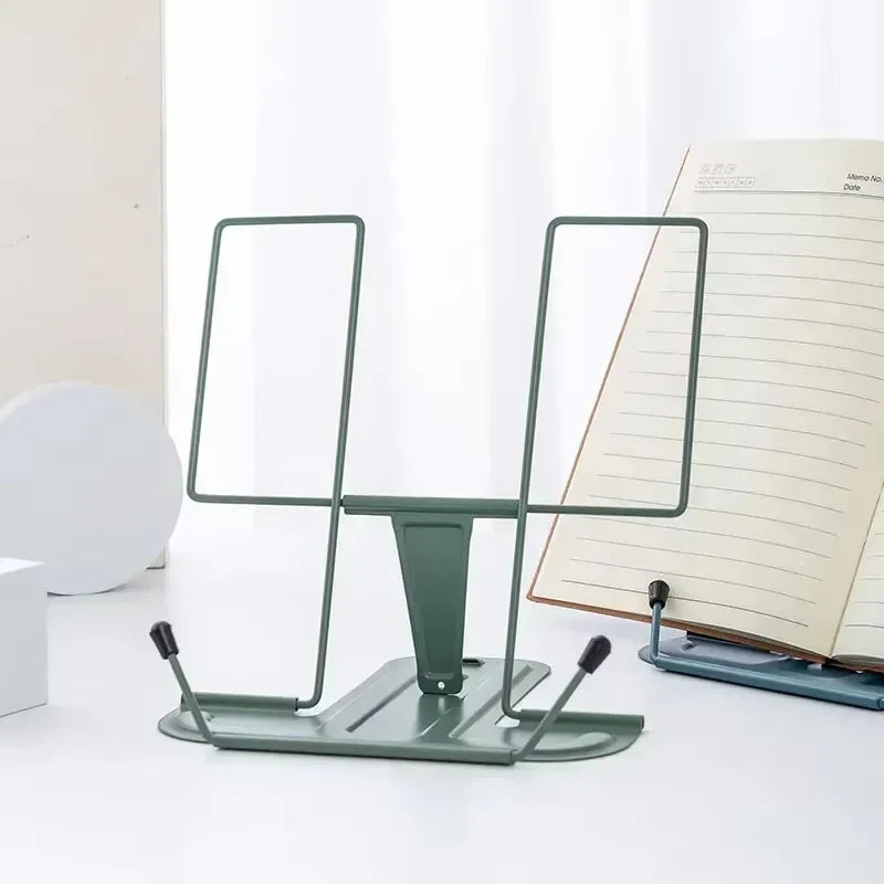Foldable Metal Reading Stand & Portable Music Book Holder Foldable Book Stand Babs army green