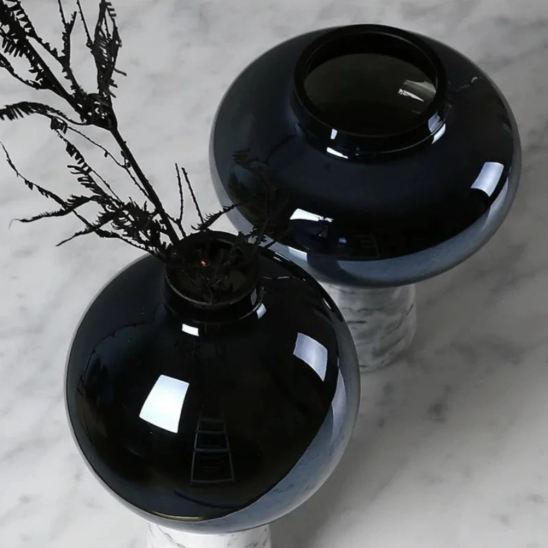 Glass Marble Vase – Modern Luxury Decorative Flower Bottle Decorative Glass Vase Babs