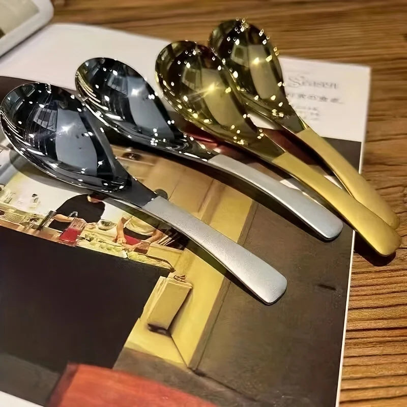 Stainless Steel Golden Soup Spoon – Short Handle Caviar Spoon Kitchen Spoon Babs