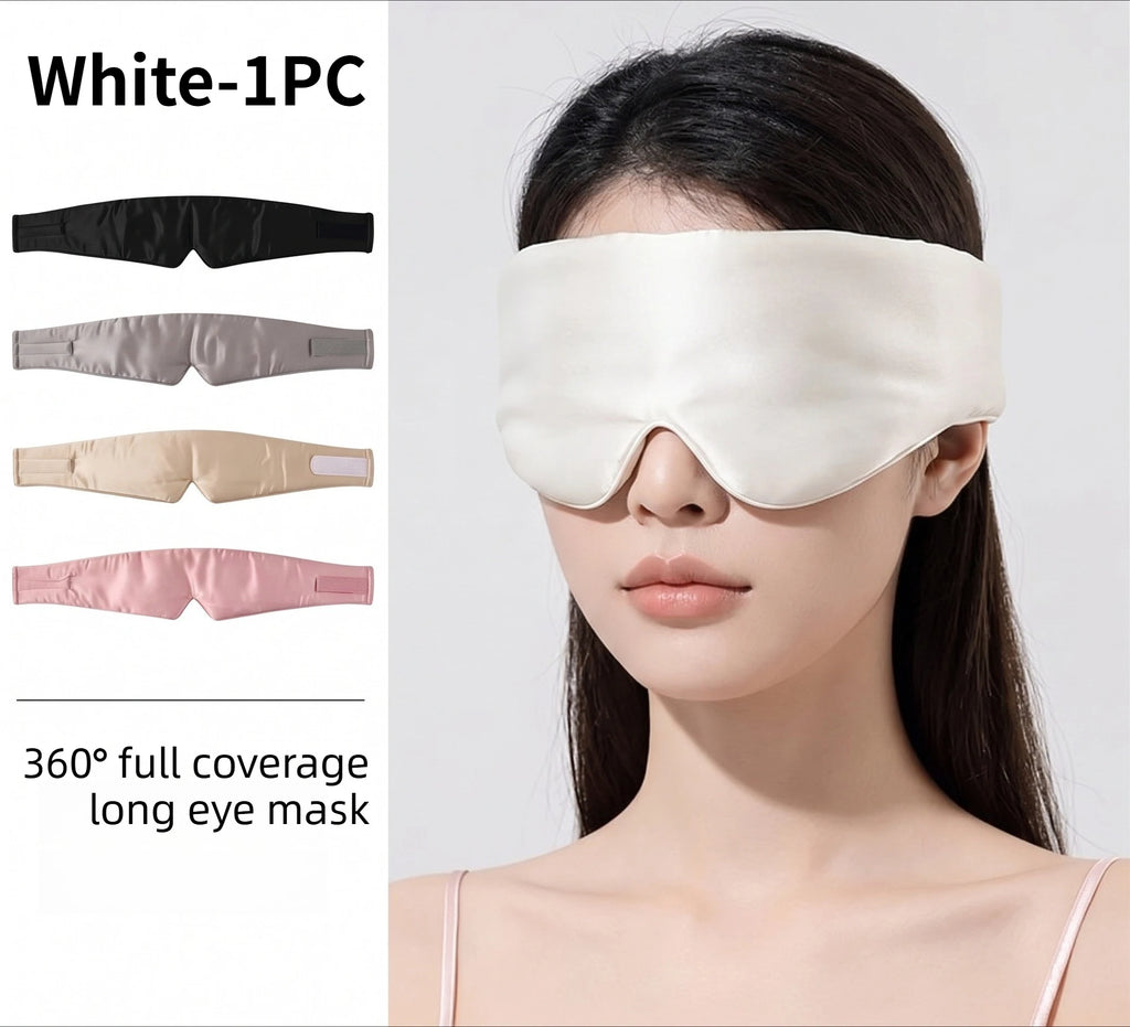 Mulberry Silk Blackout Sleep Mask – Unisex Eye Mask Silk Sleep Mask Babs White-1PC