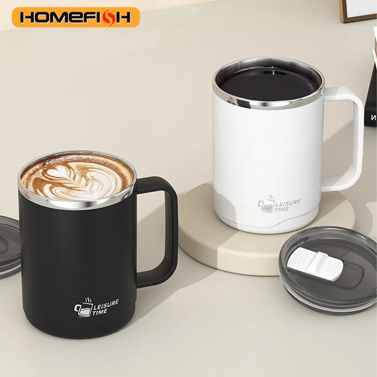 Double Wall Insulated Stainless Steel Travel Coffee Mug & Handle Insulated Travel Mug Babs