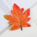 Silk Maple Leaves Artificial Decor 50/100 Pcs – Autumn Party Artificial Decorative Leaves Babs Orange 50 pcs