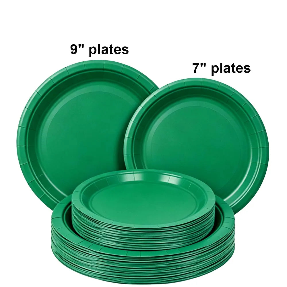 Disposable Paper Plates 7" & 9" Set – Party & Event Supplies Disposable Paper Plates Babs green 40pcs