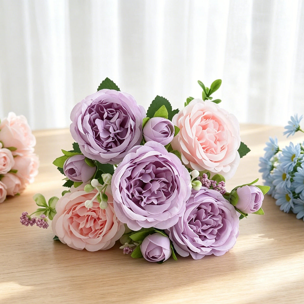 Artificial Silk Peony Flowers – Wedding & Home Décor Bouquet Artificial Silk Flowers Babs
