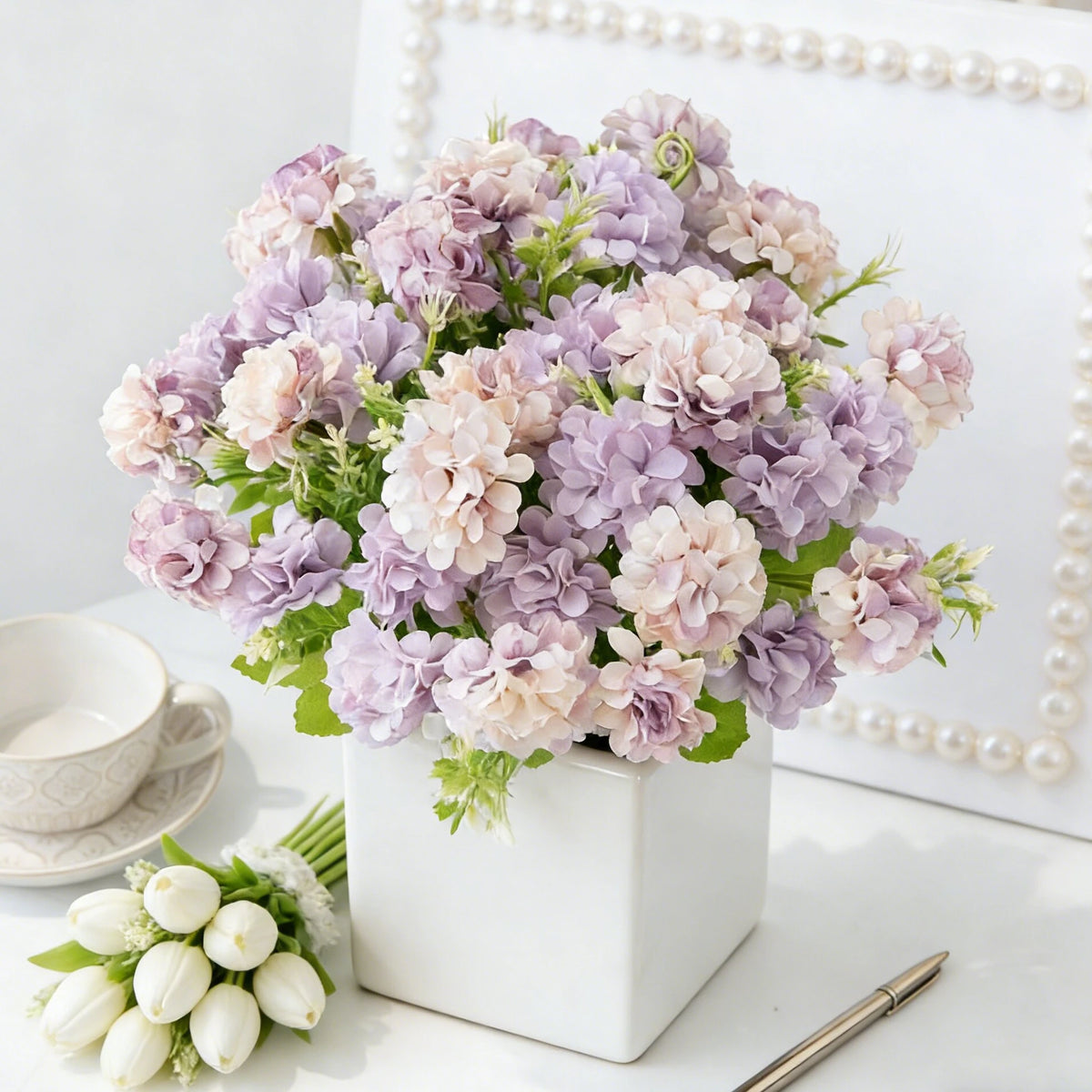 Artificial Silk Hydrangea Bouquet – Wedding & Home Décor Artificial Flower Bouquet Babs