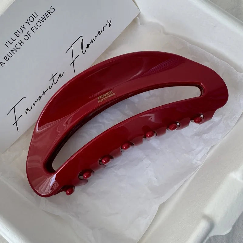 Red Acetate Hair Claw Clip – Glossy Finish for Women Hair Claw Clip Babs