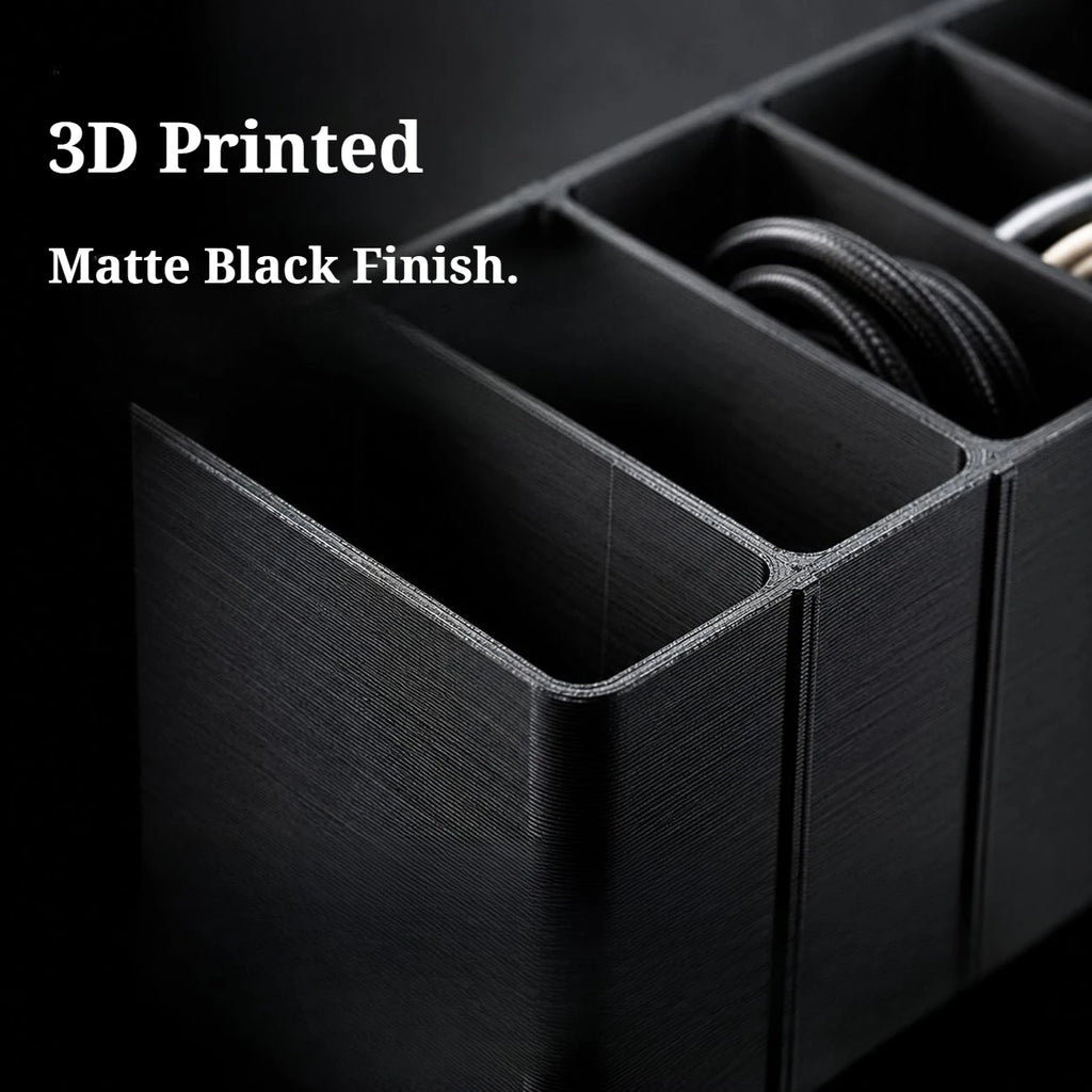 Desktop USB Cable Organizer Box – 22/11 Grid Cord Storage Desktop Cord Organizer Babs