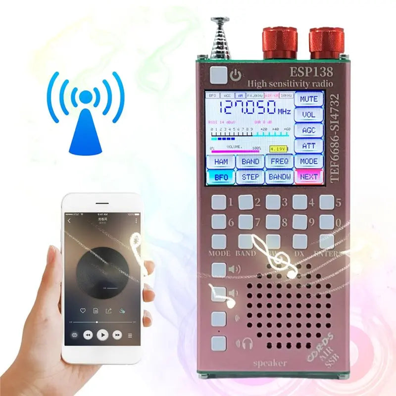 ESP138 Dual-Mode Full Band Handheld Radio Receiver FM SW SSB Handheld Radio Receiver Babs