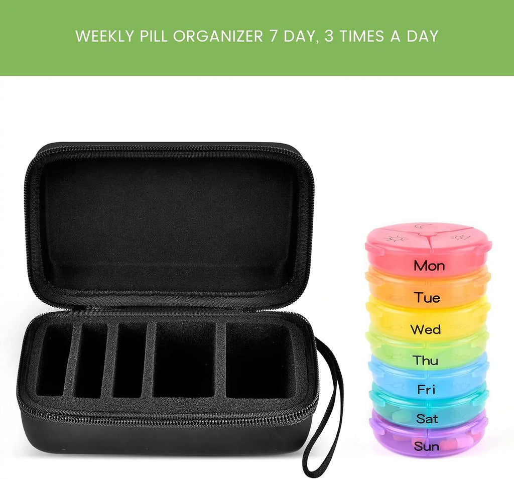 7-Day Pill Organizer 3x Daily – Large Travel Medicine Case Pill Organizer Case Babs