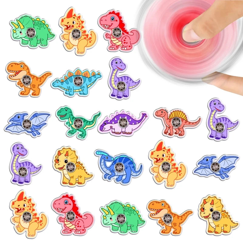 12-Pack Dinosaur Finger Spinners – Kids Party Favors & Gifts Fidget Spinner Toys Babs 12pcs random