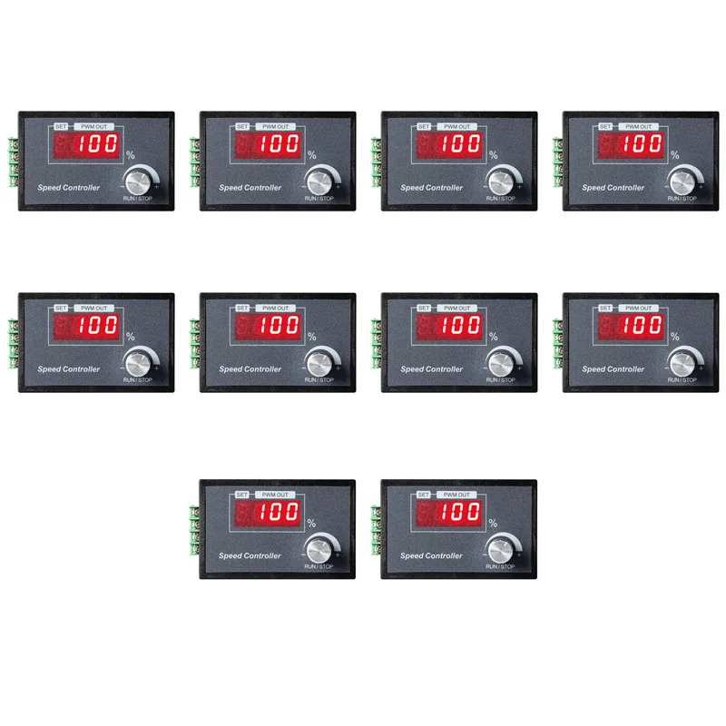10-Pack PWM DC Motor Speed Controller 6-60V 30A with LED Display Motor Speed Controller Babs