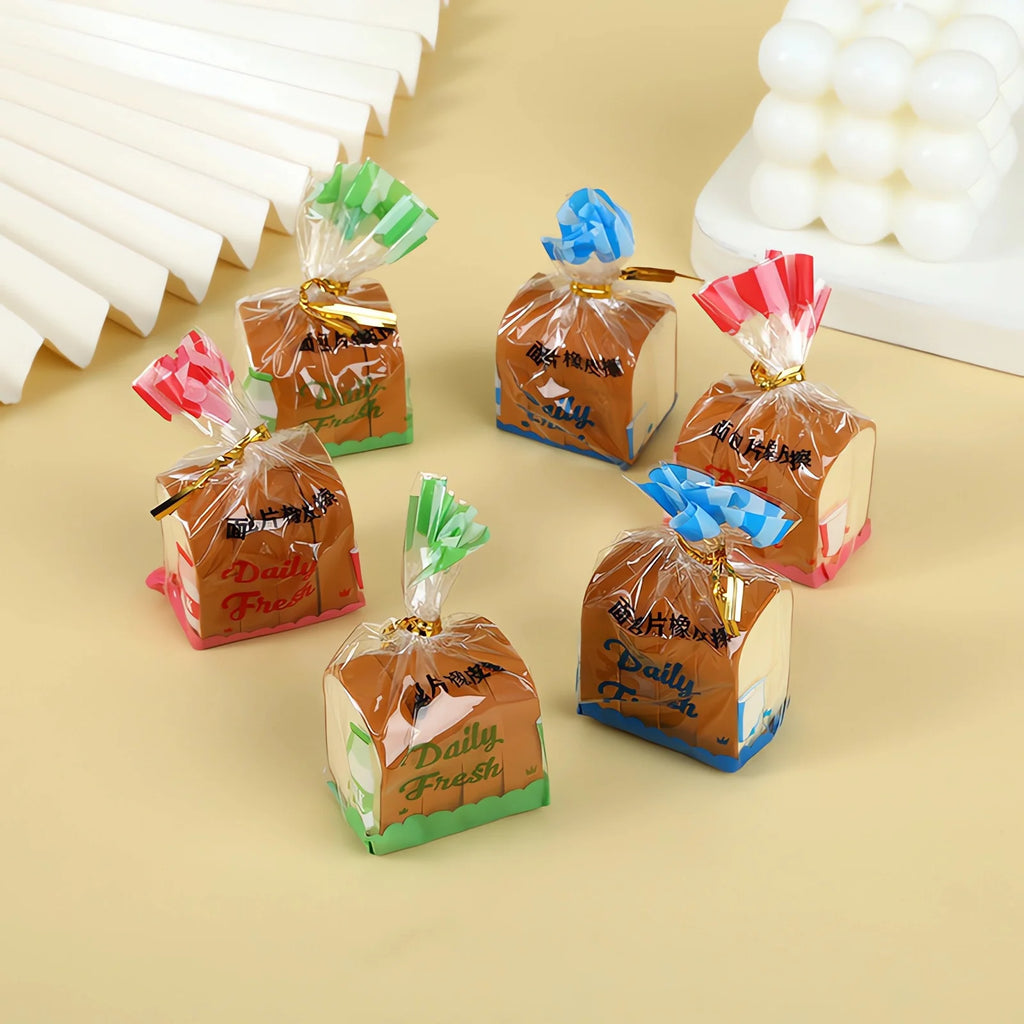 4pcs Toast Shape Rubber Erasers – Cute Kids School Stationery Novelty Eraser Set Babs