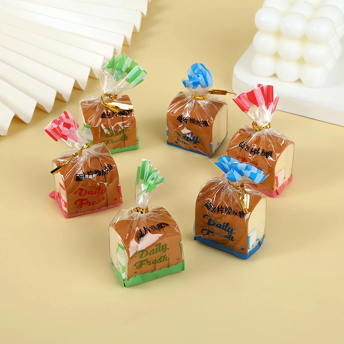 4pcs Toast Shape Rubber Erasers – Cute Kids School Stationery Novelty Eraser Set Babs
