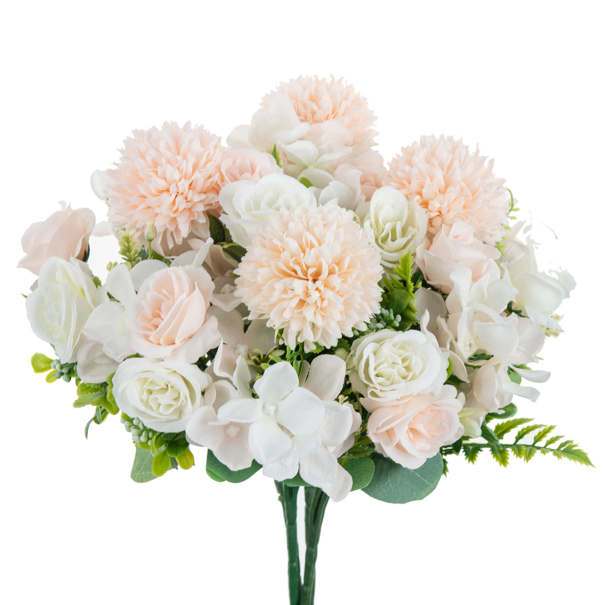 Silk Rose & Chrysanthemum Artificial Bouquet | Wedding & Home Artificial Silk Flowers Babs Light Yellow 3pcs