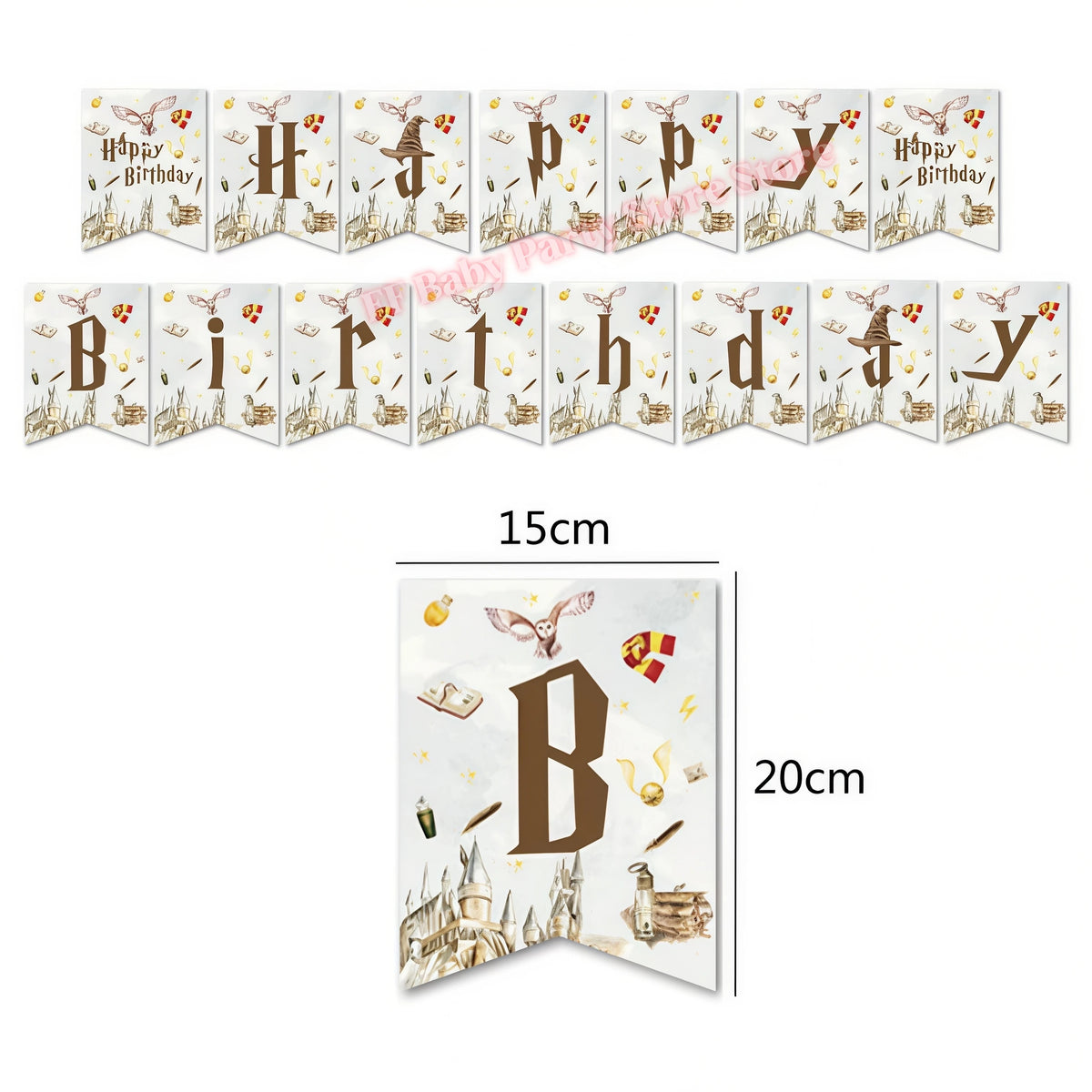 Wizard Theme Birthday Party Supplies – Plates, Cups & Balloons Party Supplies Set Babs 1set Banner