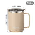 Insulated 304 Stainless Steel Travel Coffee Mug with Handle Insulated Travel Mug Babs Khaki 401-500ml