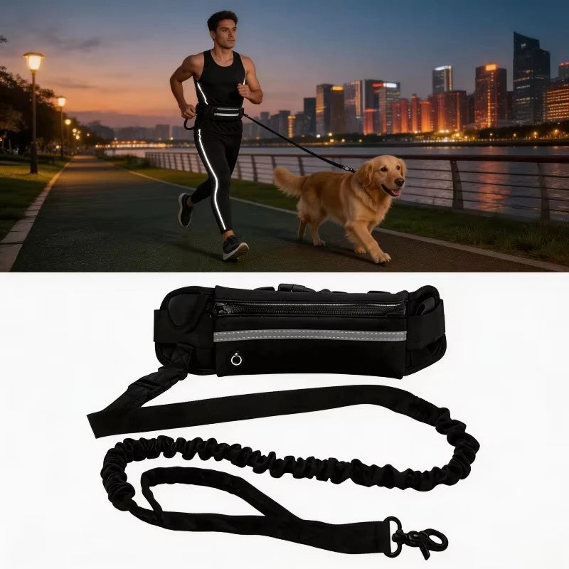 HOMEFISH Hands-Free Dog Leash – Reflective & Elastic Waist Bag Hands-Free Dog Leash Babs