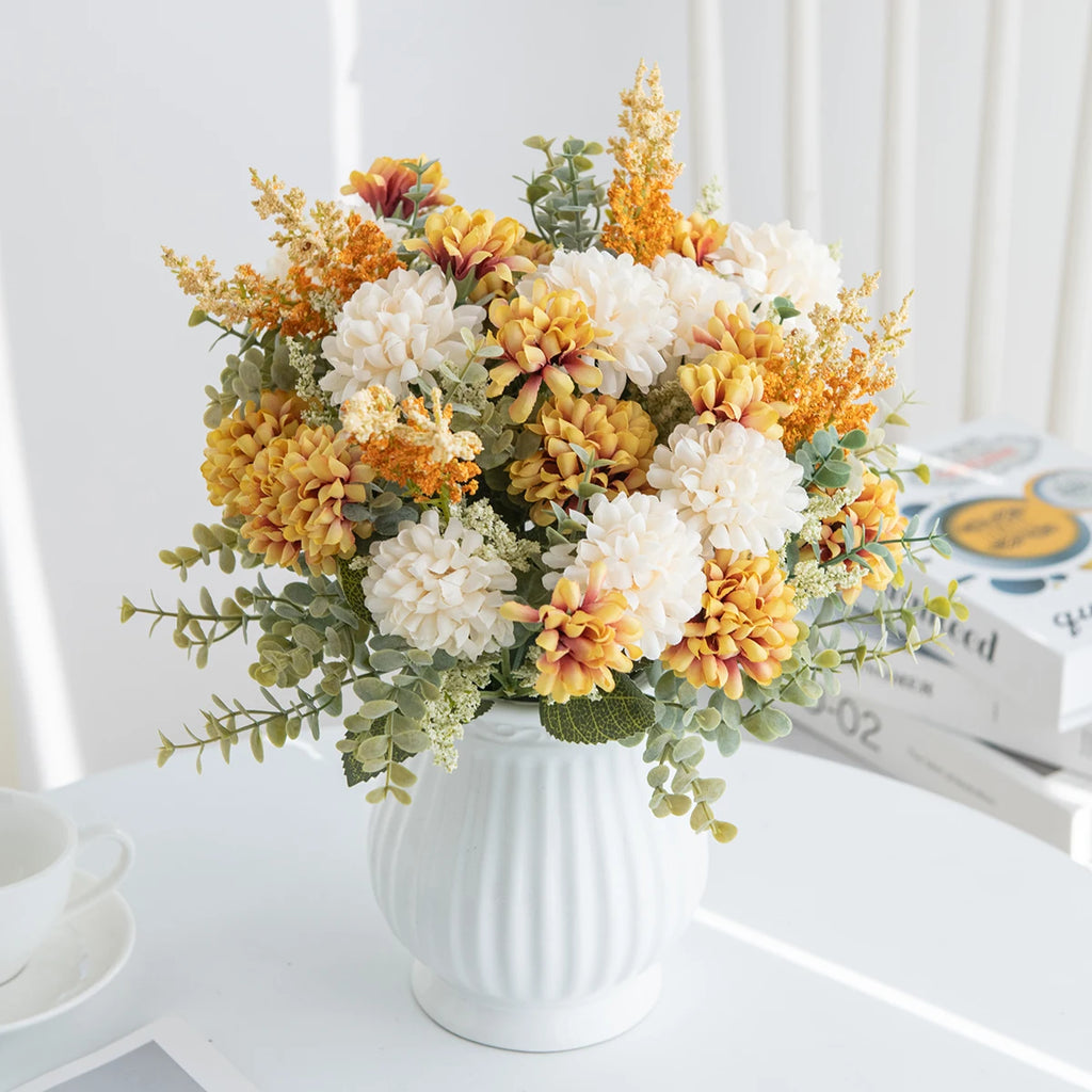 Artificial Silk Lavender Chrysanthemum Bouquet | Wedding & Home Decor Artificial Flower Bouquet Babs