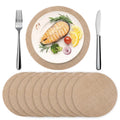 12 Round Burlap Placemats – Jute Table Mats for Parties Burlap Placemats Babs Jute 12Pcs