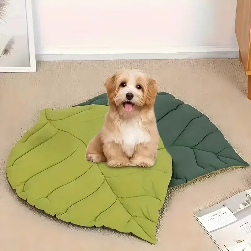 Leaf-Shaped Pet Bed Mat – Soft, Washable & Non-Slip for Cats & Dogs Pet Bed Mat Babs